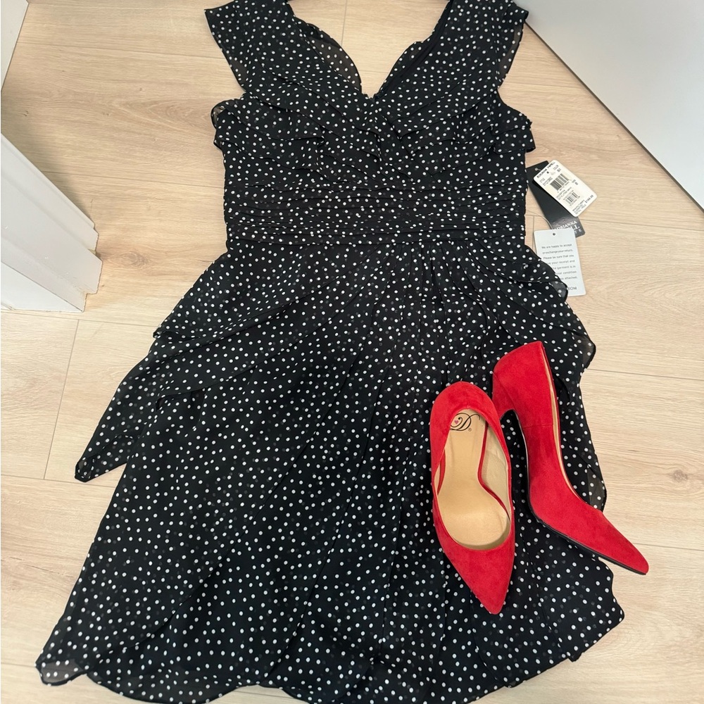 Adrianna papell polkadot dress